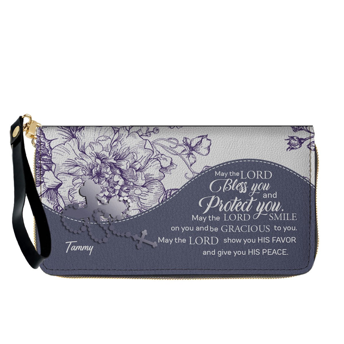 Personalized Christian Long Wallet for Women | Engraved Bible Verse & Name Wristlet Purse – CHRISTIANARTBAG