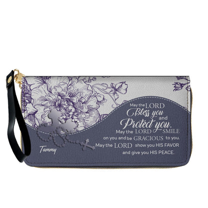 Personalized Christian Long Wallet for Women | Engraved Bible Verse & Name Wristlet Purse – CHRISTIANARTBAG