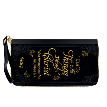 "I Can Do All Things" Inspirational Leather Bag & Wallet Set - Personalized Religious Gift - CHRISTIANARTBAG CAB0142326