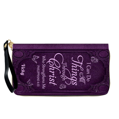 "I Can Do All Things" Inspirational Leather Bag & Wallet Set - Personalized Religious Gift - CHRISTIANARTBAG CAB0142326