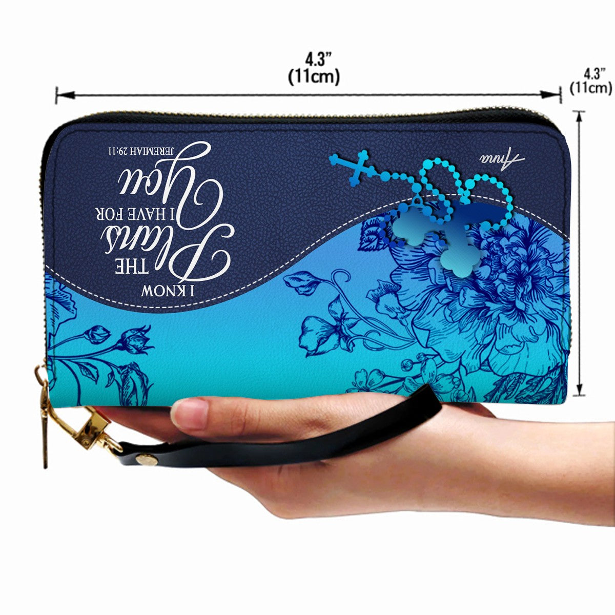 Personalized Christian Long Wallet for Women | Engraved Bible Verse & Name Wristlet Purse – CHRISTIANARTBAG