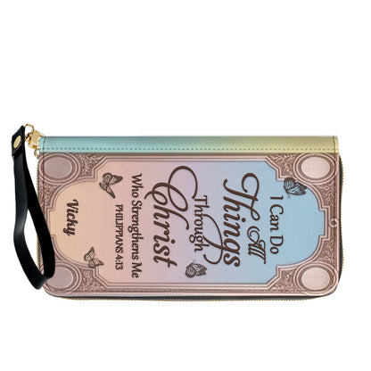 "I Can Do All Things" Inspirational Leather Bag & Wallet Set - Personalized Religious Gift - CHRISTIANARTBAG CAB0142326