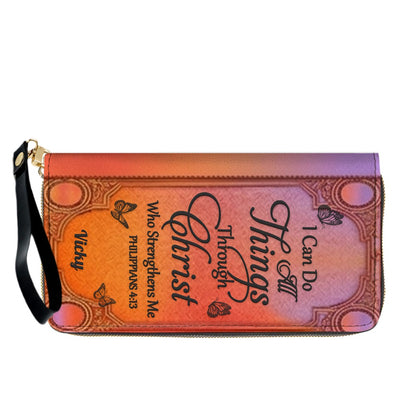 "I Can Do All Things" Inspirational Leather Bag & Wallet Set - Personalized Religious Gift - CHRISTIANARTBAG CAB0142326