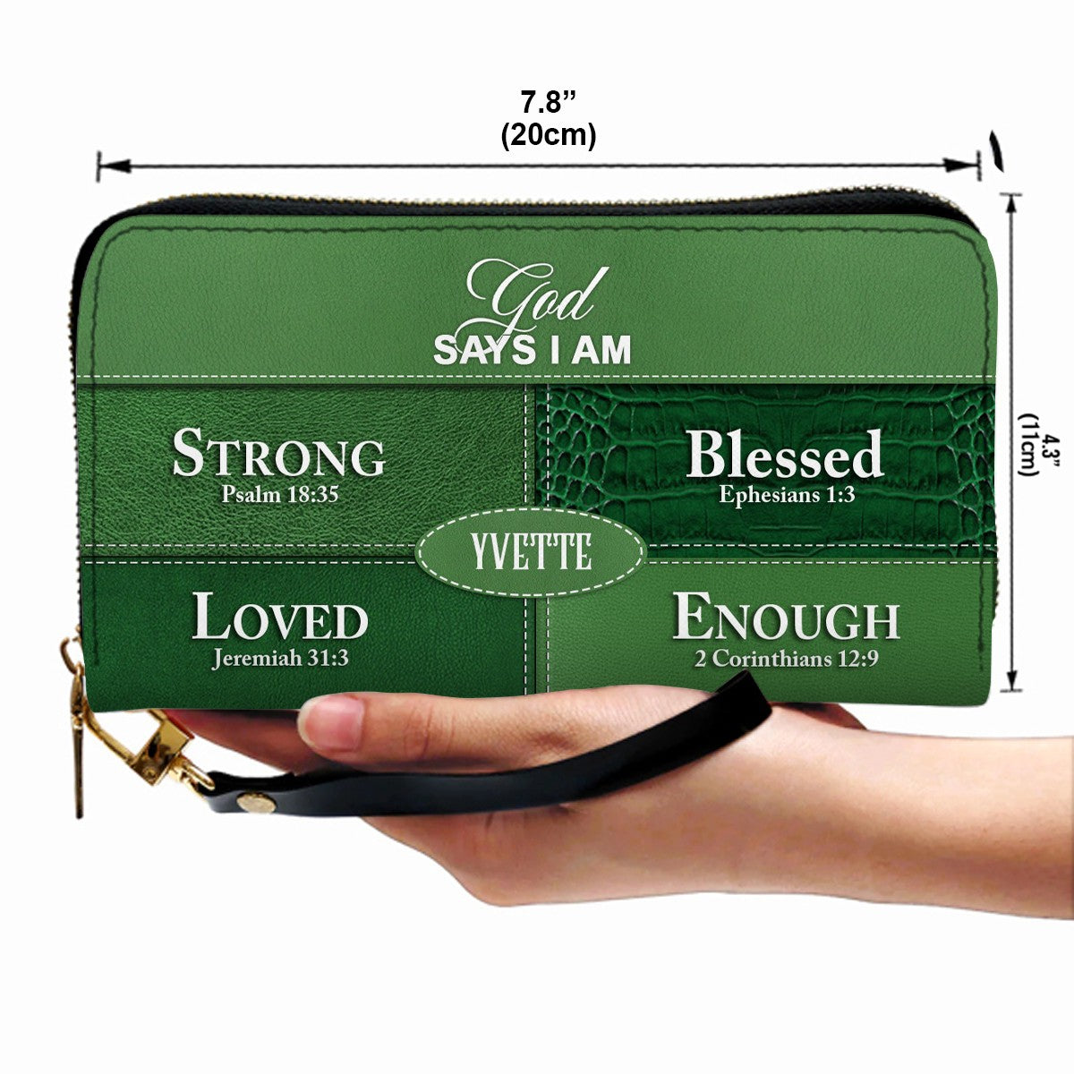 Personalized “God Says I Am” Leather Handbag for Christian Women – Custom Name & Color | CHRISTIANARTBAG 0111725