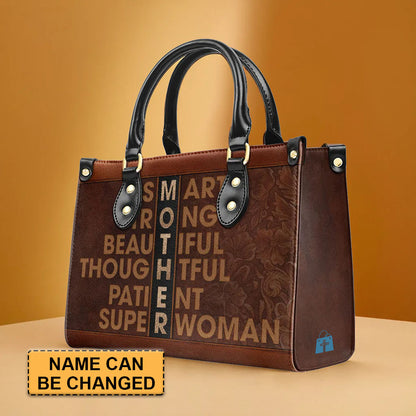 Mother's Tribute Personalized Leather Handbag by CHRISTIANARTBAG – Celebrating Maternal Strength - CABLTHB22020424.