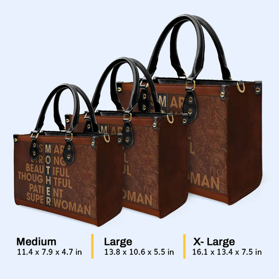 Mother's Tribute Personalized Leather Handbag by CHRISTIANARTBAG – Celebrating Maternal Strength - CABLTHB22020424.