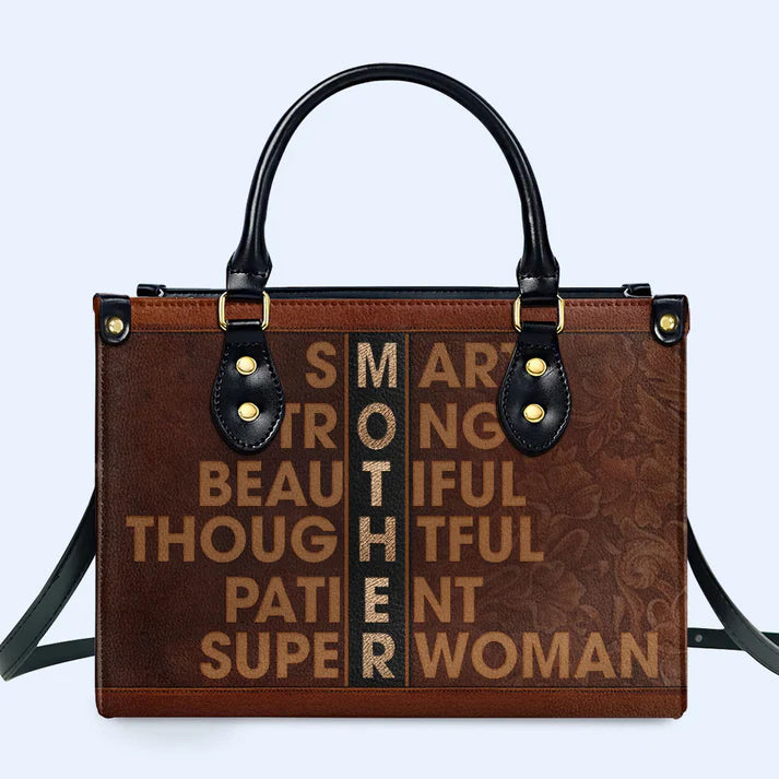 Mother's Tribute Personalized Leather Handbag by CHRISTIANARTBAG – Celebrating Maternal Strength - CABLTHB22020424.