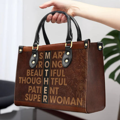 Mother's Tribute Personalized Leather Handbag by CHRISTIANARTBAG – Celebrating Maternal Strength - CABLTHB22020424.