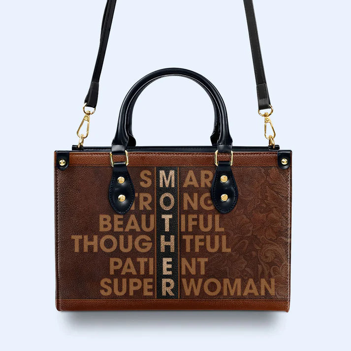 Mother's Tribute Personalized Leather Handbag by CHRISTIANARTBAG – Celebrating Maternal Strength - CABLTHB22020424.