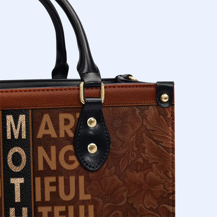 Mother's Tribute Personalized Leather Handbag by CHRISTIANARTBAG – Celebrating Maternal Strength - CABLTHB22020424.