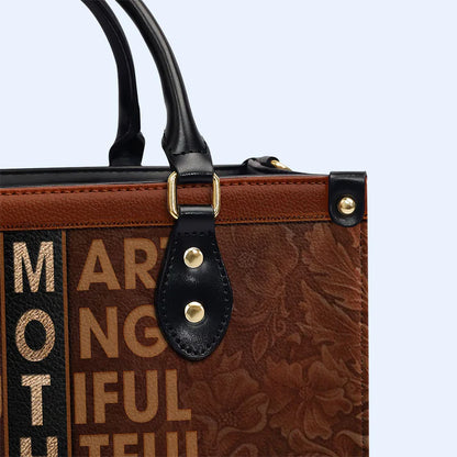 Mother's Tribute Personalized Leather Handbag by CHRISTIANARTBAG – Celebrating Maternal Strength - CABLTHB22020424.