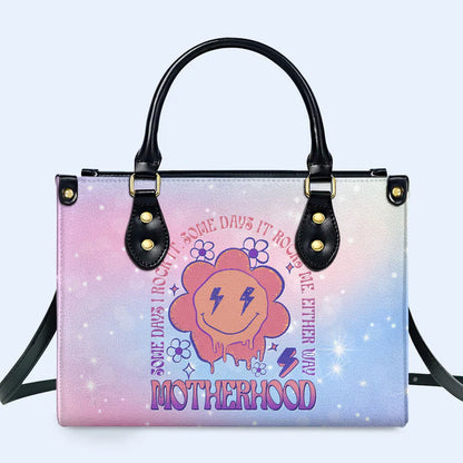 Cosmic Motherhood Personalized Leather Handbag by CHRISTIANARTBAG – Celestial Mom Vibes