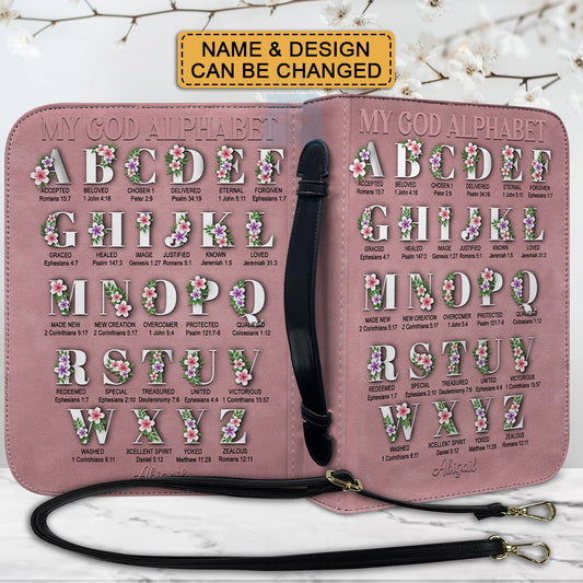 CHRISTIANARTBAG Bible Cover - My GOD Alphabet - Custom Name, Verse, Design - Personalized Bible Cover, CABBBCV01291024.