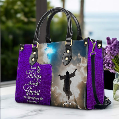 Personalized Leather Handbag for Women – Custom Christian Purse with Bible Verse – CHRISTIANARTBAG