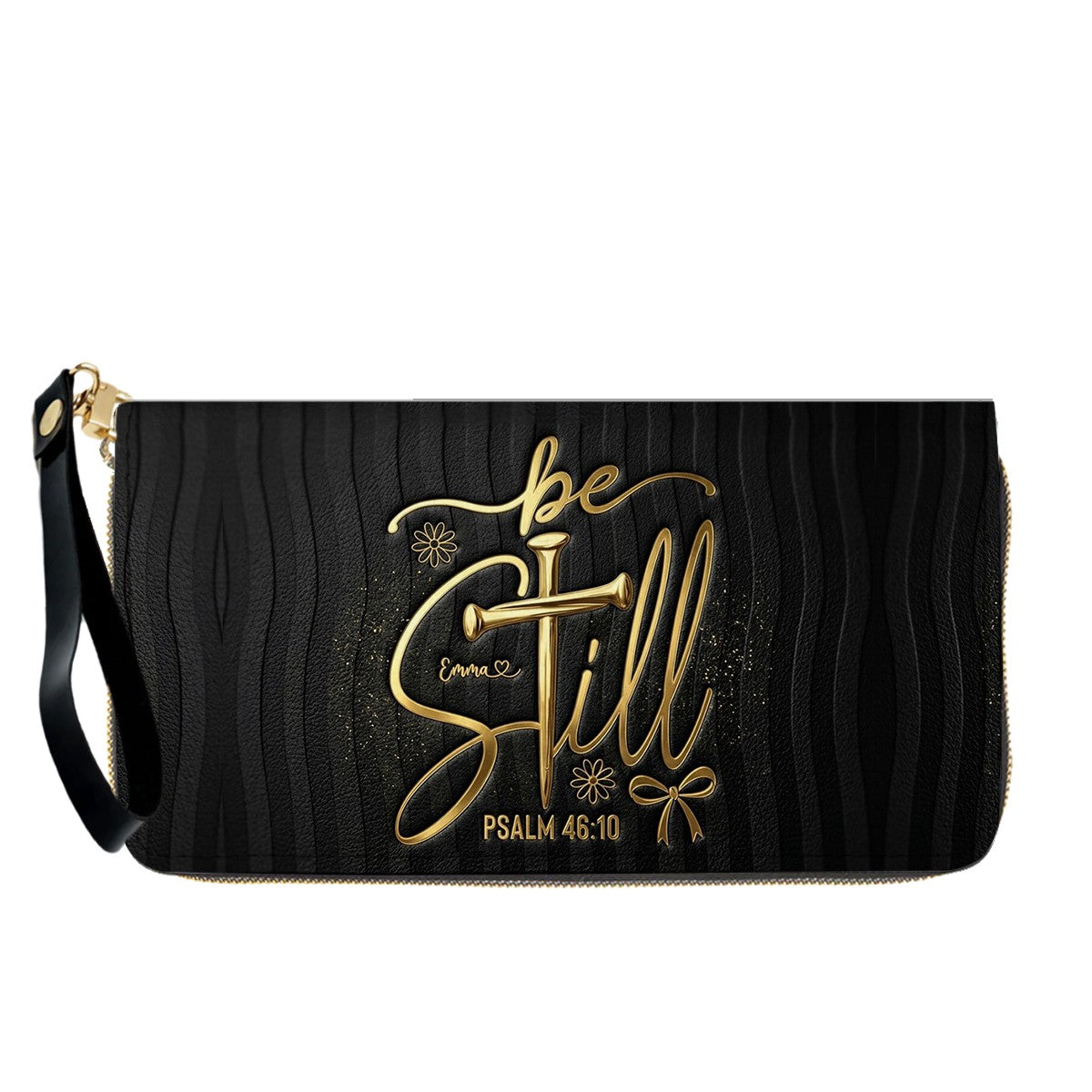 Personalized Be Still Psalm 46:10 Cross Leather Handbag for Women - CHRISTIANARTBAG | Custom Faith Purse in Pink CAB01101026