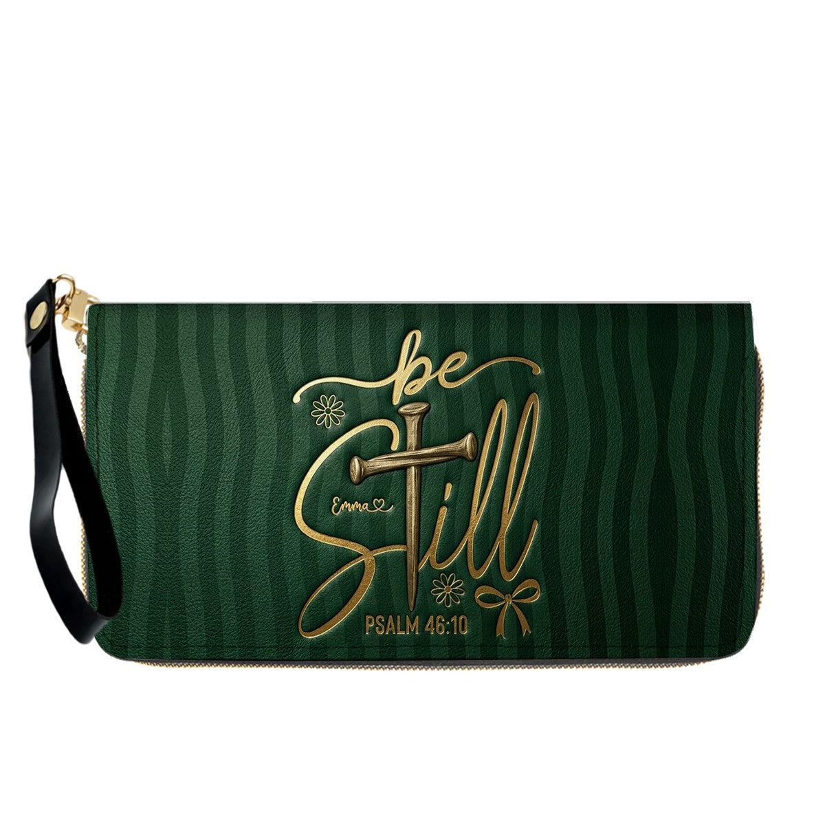 Personalized Be Still Psalm 46:10 Cross Leather Handbag for Women - CHRISTIANARTBAG | Custom Faith Purse in Pink CAB01101026