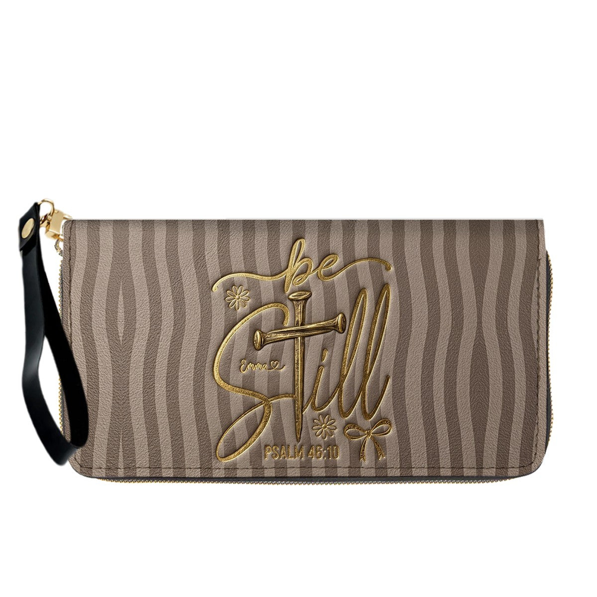 Personalized Be Still Psalm 46:10 Cross Leather Handbag for Women - CHRISTIANARTBAG | Custom Faith Purse in Pink CAB01101026