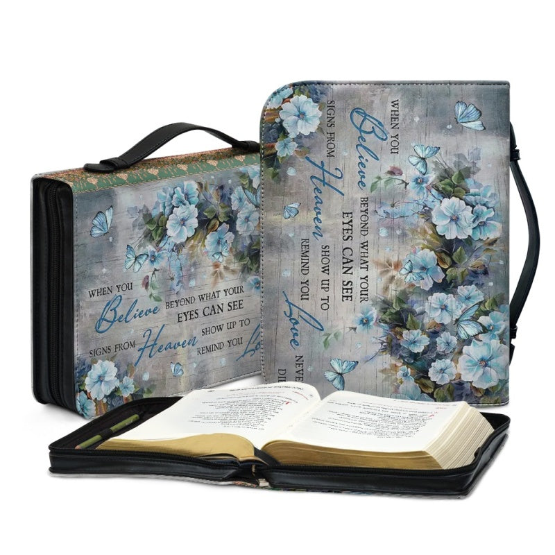 Christianartbag Bible Cover, She Is Clothed With Strength and Dignity Bible Cover, Personalized Bible Cover, Butterfly Flower Bible Cover, Christian Gifts, CAB01081123. - Christian Art Bag