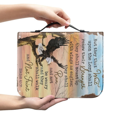 Christianartbag Bible Cover, But They That Wait Bible Cover, Personalized Bible Cover, Eagle Bible Cover, Christian Gifts, CAB09081123. - Christian Art Bag