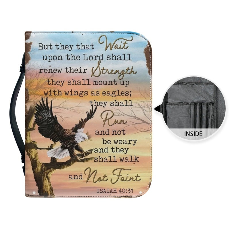 Christianartbag Bible Cover, But They That Wait Bible Cover, Personalized Bible Cover, Eagle Bible Cover, Christian Gifts, CAB09081123. - Christian Art Bag