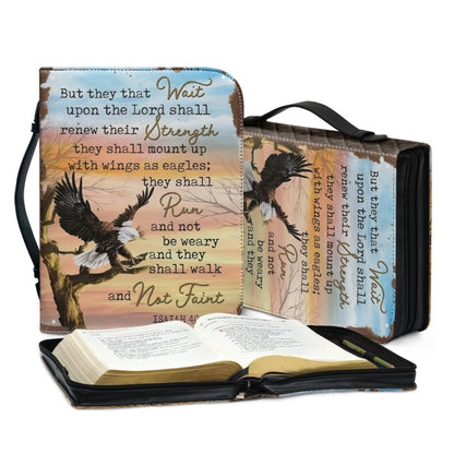 Christianartbag Bible Cover, But They That Wait Bible Cover, Personalized Bible Cover, Eagle Bible Cover, Christian Gifts, CAB09081123. - Christian Art Bag