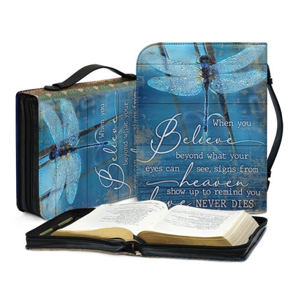 Christianartbag Bible Cover, When You Believe Bible Cover, Personalized Bible Cover, Dragonfly Bible Cover, Christian Gifts, CAB11081123. - Christian Art Bag