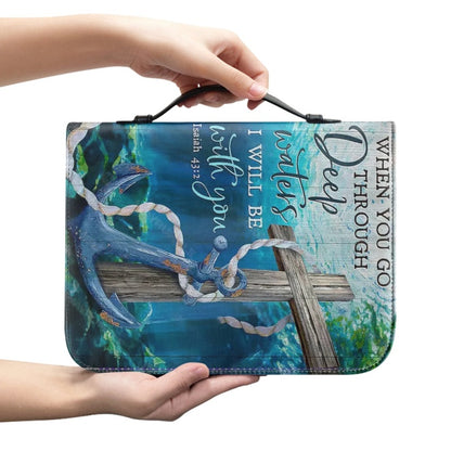 Christianartbag Bible Cover, When You Go Though Deep Waters Isaiah 43:2 Bible Cover, Personalized Bible Cover, Anchor Dragonfly Bible Cover, Christian Gifts, CAB20081123. - Christian Art Bag