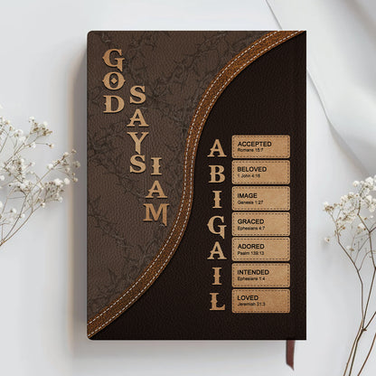 Personalized Armor of God Leather Notebook – Custom Name & Skin Tone – Each Letter Linked to a Bible Verse