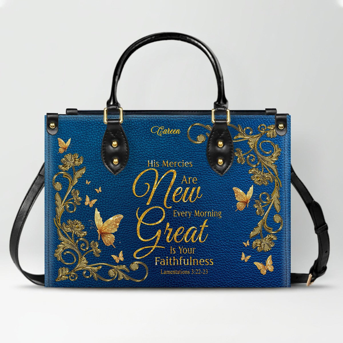 CHRISTIANARTBAG Handbags - His Mercies Are New Every Morning - Custom Bible Verses Name & Color - Personalized Leather Handbag - CABLTB01112925