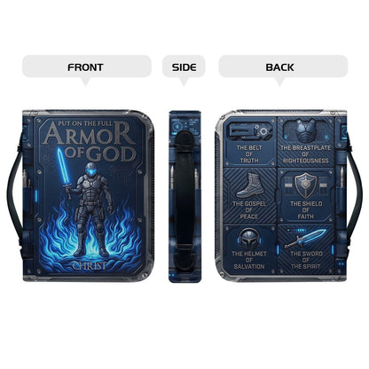 Personalized Bible Cover Armor of God | Custom Name Leather Bible Case with Handle | Christian Gift for Men Women | CHRISTIANARTBAG CAB01060926