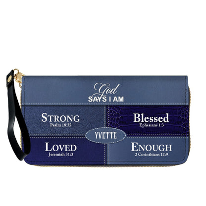 Personalized “God Says I Am” Leather Handbag for Christian Women – Custom Name & Color | CHRISTIANARTBAG 0111725