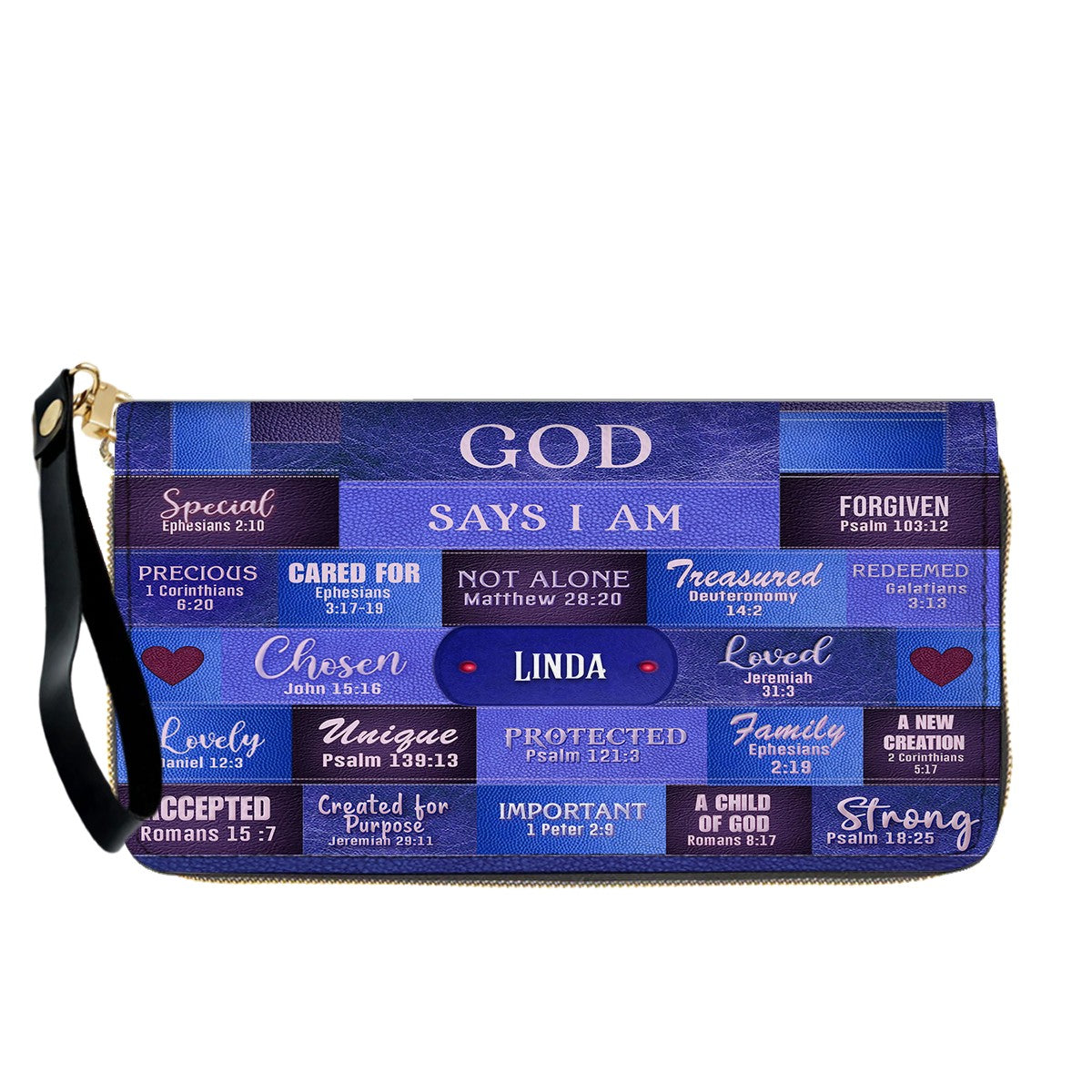 Personalized Leather Handbag & Long Wallet Set – GOD Says I Am Christian Gift for Women