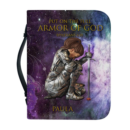 Christianartbag Bible Cover, Put On The Full Armor Of GOD Galaxies Bible Cover, Personalized Bible Cover, Galaxies Warrior Bible Cover, Christian Gifts, CAB01180124. - Christian Art Bag