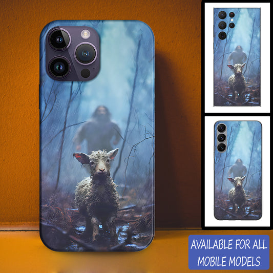 Christianartbag Phone Case, Jesus With The Sheep, Jesus Running After Lamb Phone Case, Personalized Phone Case, Christian Phone Case,  Jesus Phone Case,  Bible Verse Phone Case, CABPC01131023. - Christian Art Bag