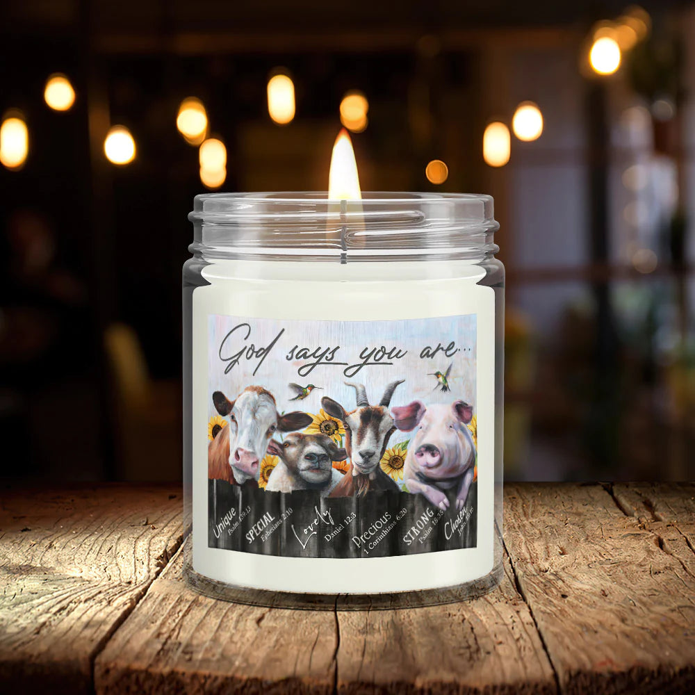 Christianartbag Candles, God Says You Are Cow And Pig, Christian Candles, Bible Verse Candles, Natural Candle, Soy Wax Candle 9oz, Christmas Gift. - Christian Art Bag