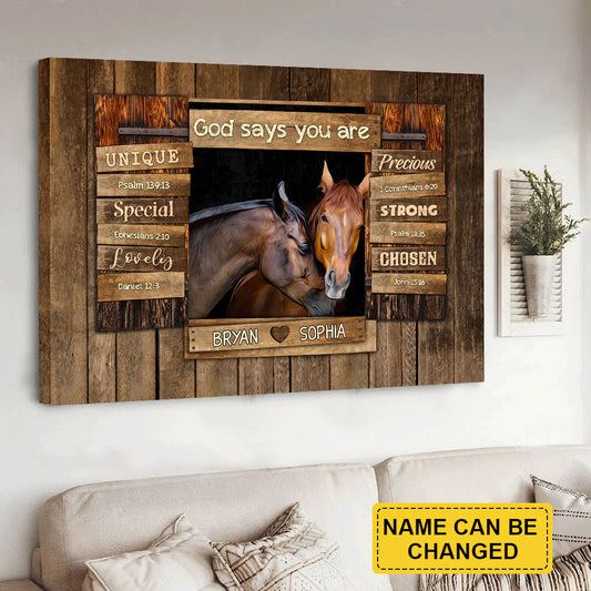 Personalized Affirmation Horse Canvas Print - CHRISTIANARTBAG | Customized Biblical Verses & Equestrian Wall Art