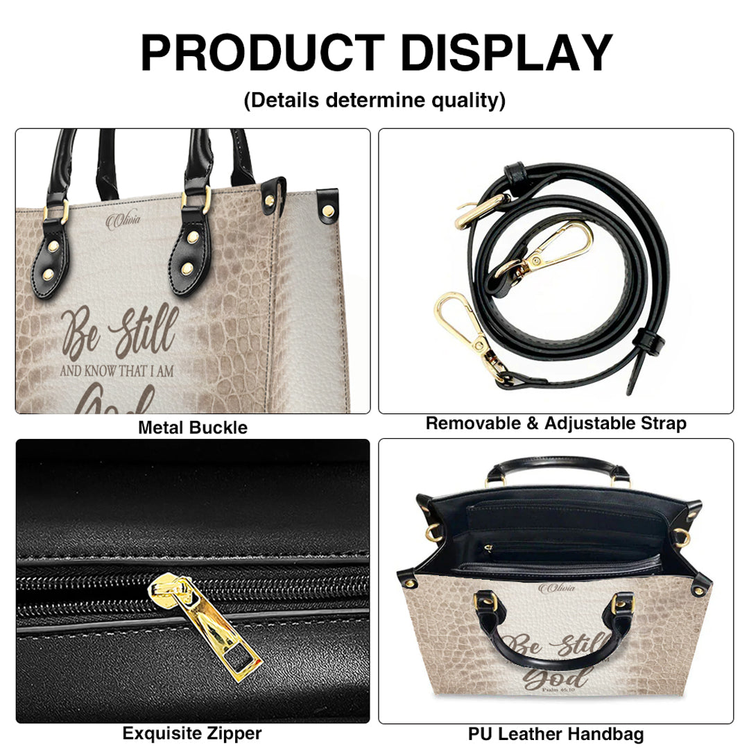 Personalized Christian Leather Handbag & Long Wallet Set – Custom Bible Verse Gift for Women