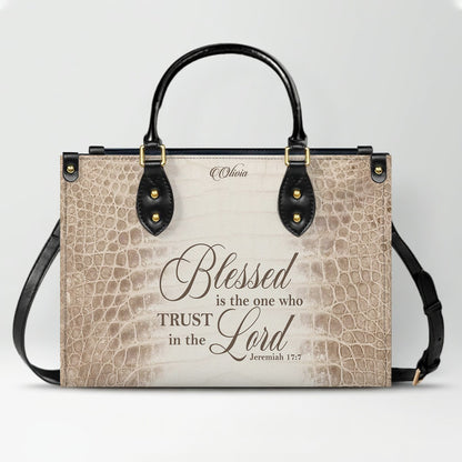 Personalized Christian Leather Handbag & Long Wallet Set – Custom Bible Verse Gift for Women