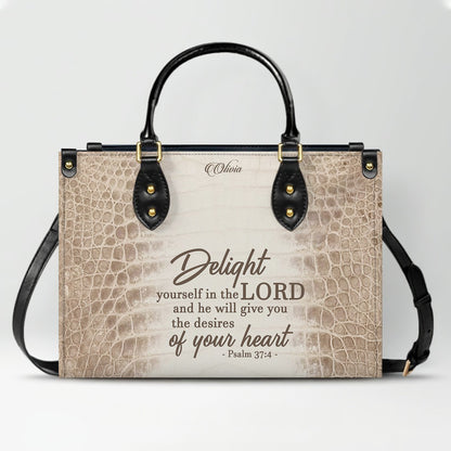 Personalized Christian Leather Handbag & Long Wallet Set – Custom Bible Verse Gift for Women