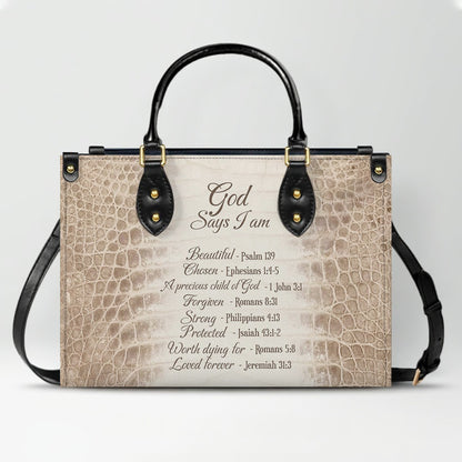 Personalized Christian Leather Handbag & Long Wallet Set – Custom Bible Verse Gift for Women