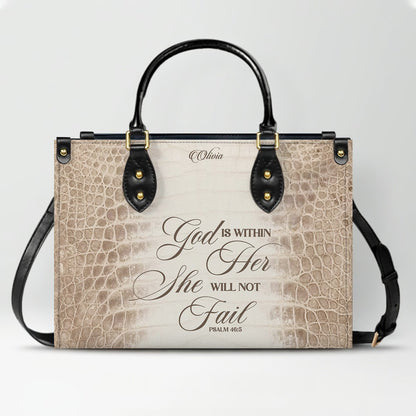 Personalized Christian Leather Handbag & Long Wallet Set – Custom Bible Verse Gift for Women