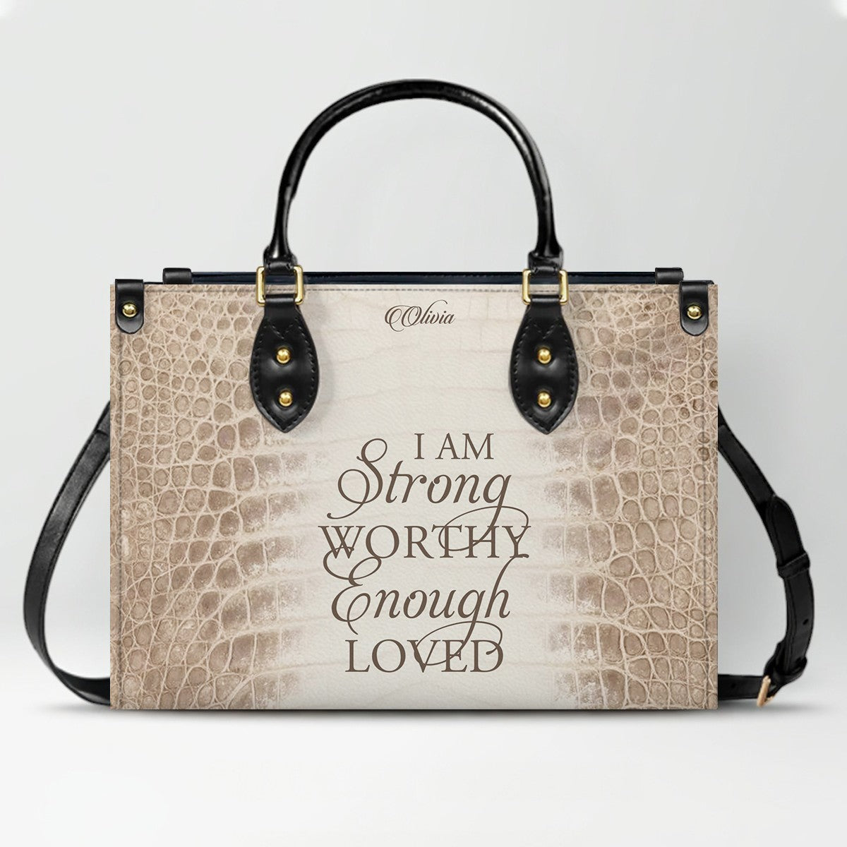 Personalized Christian Leather Handbag & Long Wallet Set – Custom Bible Verse Gift for Women