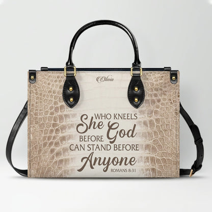 Personalized Christian Leather Handbag & Long Wallet Set – Custom Bible Verse Gift for Women