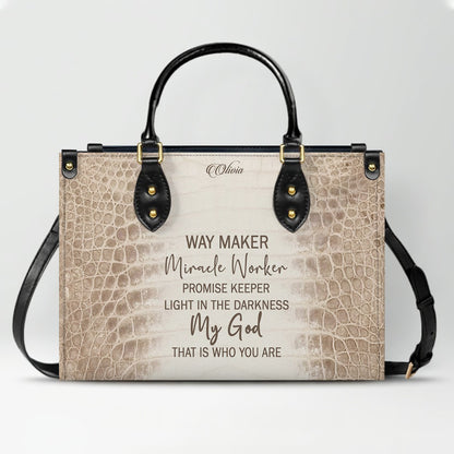 Personalized Christian Leather Handbag & Long Wallet Set – Custom Bible Verse Gift for Women