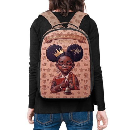 Custom Name & Bible Verse Christian Backpack for Black Girls, Personalized African American Queen School Bag - CHRISTIANARTBAG 01080826