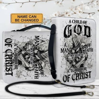 Christianart Bible Cover - A Child Of GOD A Warrior Of Christ - Bible Cover For Men - Personalized Bible Cover - Warrior Bible Cover - CABBBCV02121024.