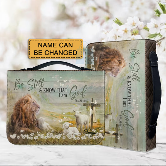 Personalized Bible Cover - Be Still and Know That I Am GOD Psalm 46:10 Bible Cover - Customizable Christian Gift by CHRISTIANARTBAG - CAB01210524.