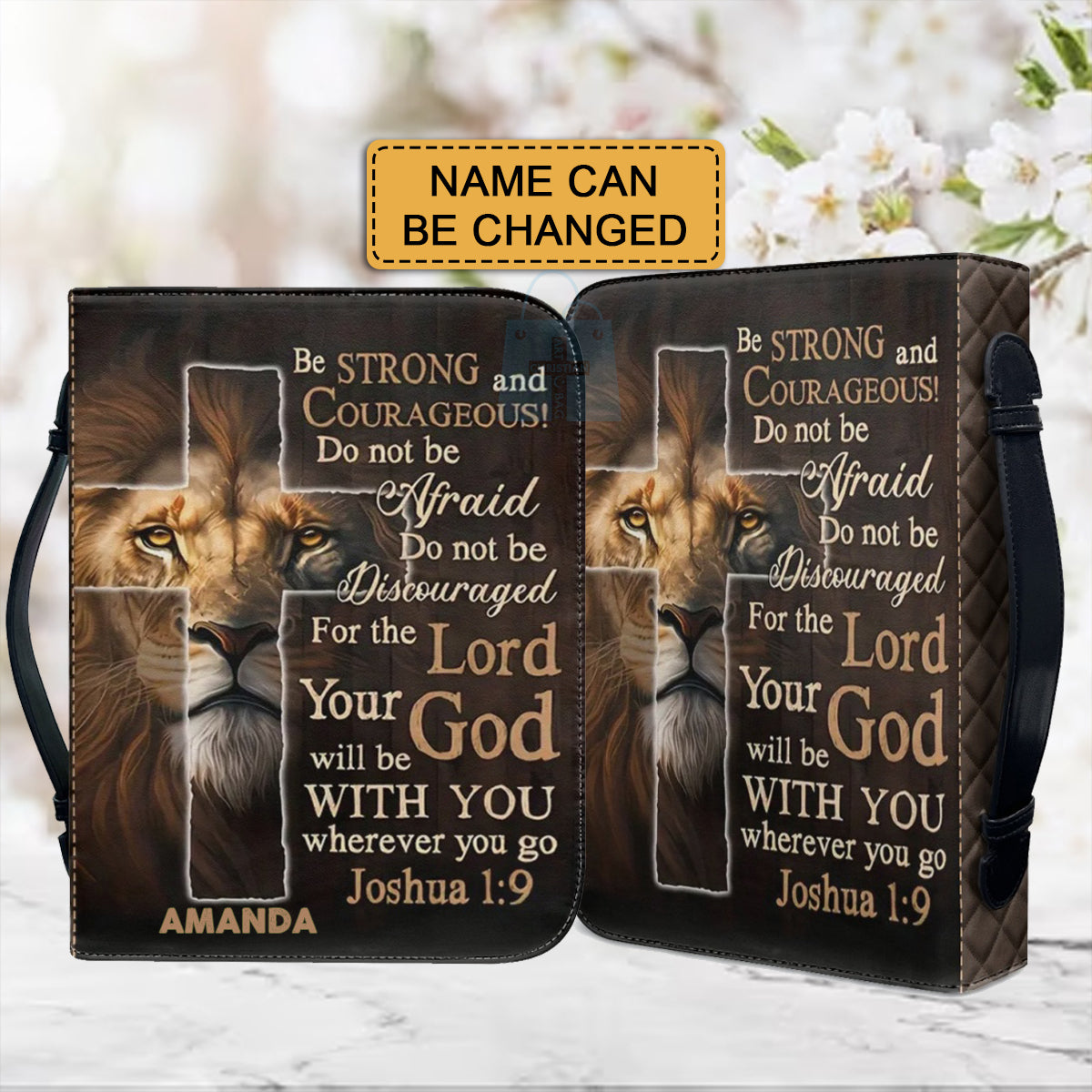 Personalized Bible Cover - Be Strong and Courageous Bible Cover - Customizable Christian Gift by CHRISTIANARTBAG - CAB05210524.