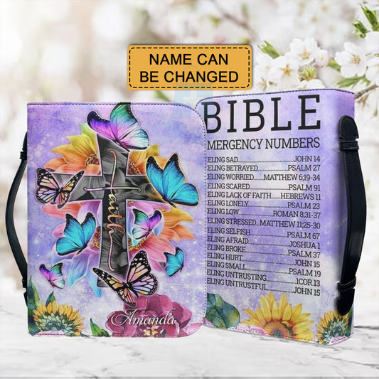 CHRISTIANARTBAG Bible Covers - Bible Emergency Numbers Bible-Cover - CABBBCV04080524.