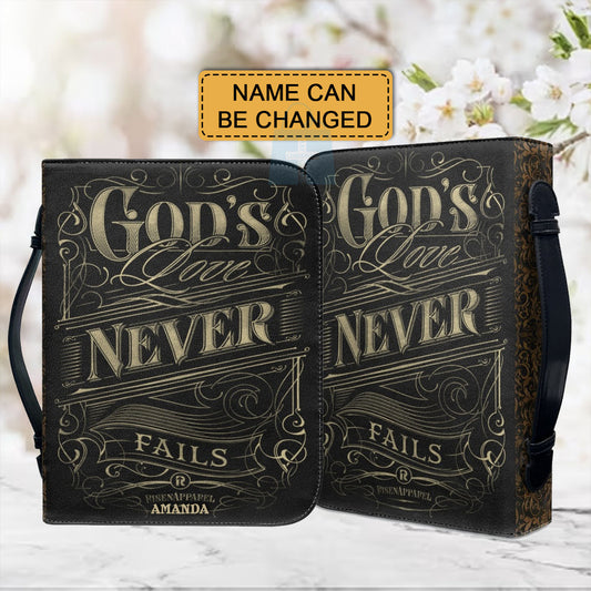 CHRISTIANARTBAG Bible Covers - God's Love Never Fails Bible-Cover - CABBBCV03080524.